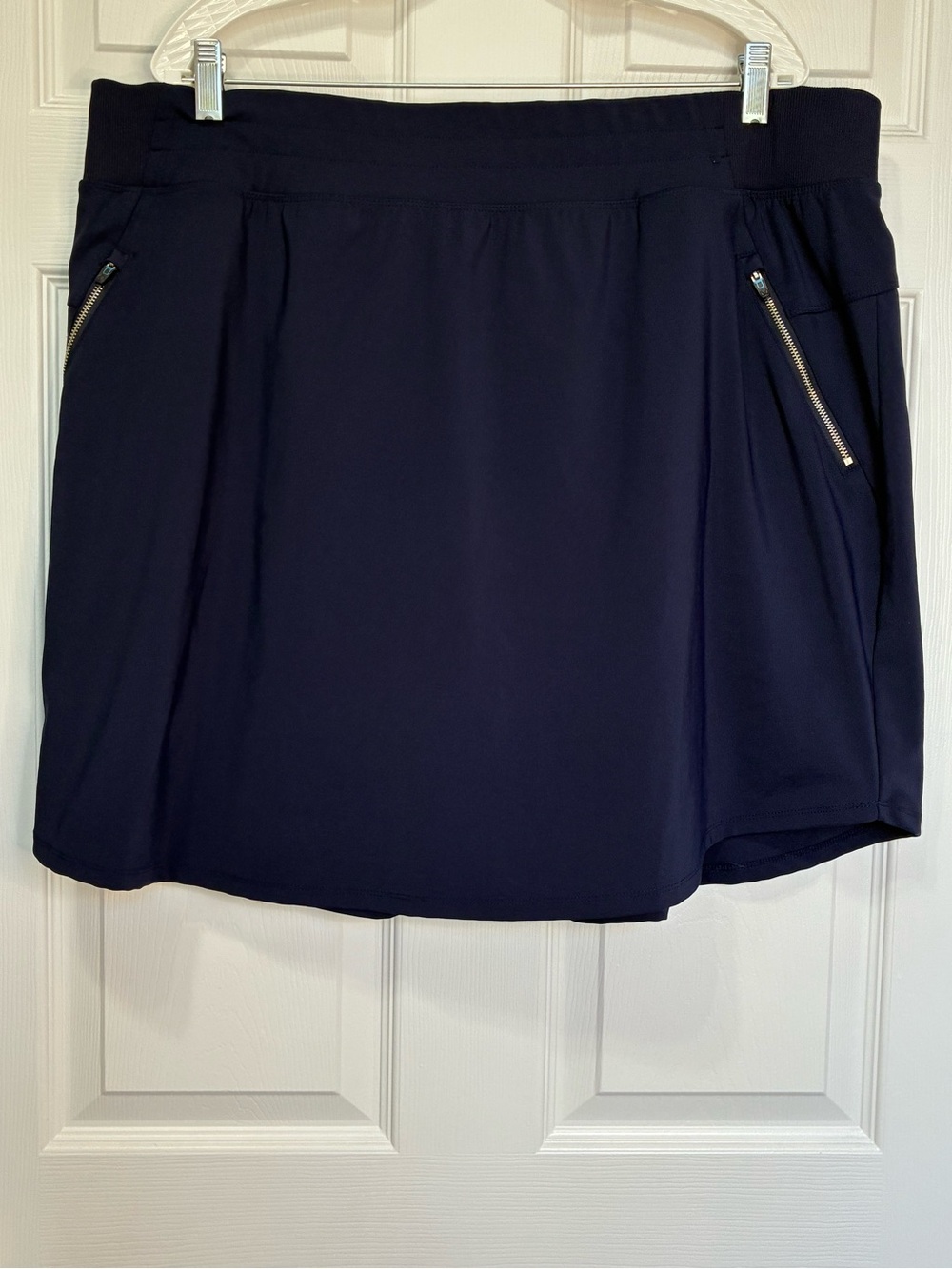 LIVI For Lane Bryant Skort Womens 22/24 Navy Blue Pull On Zip Pockets Summer